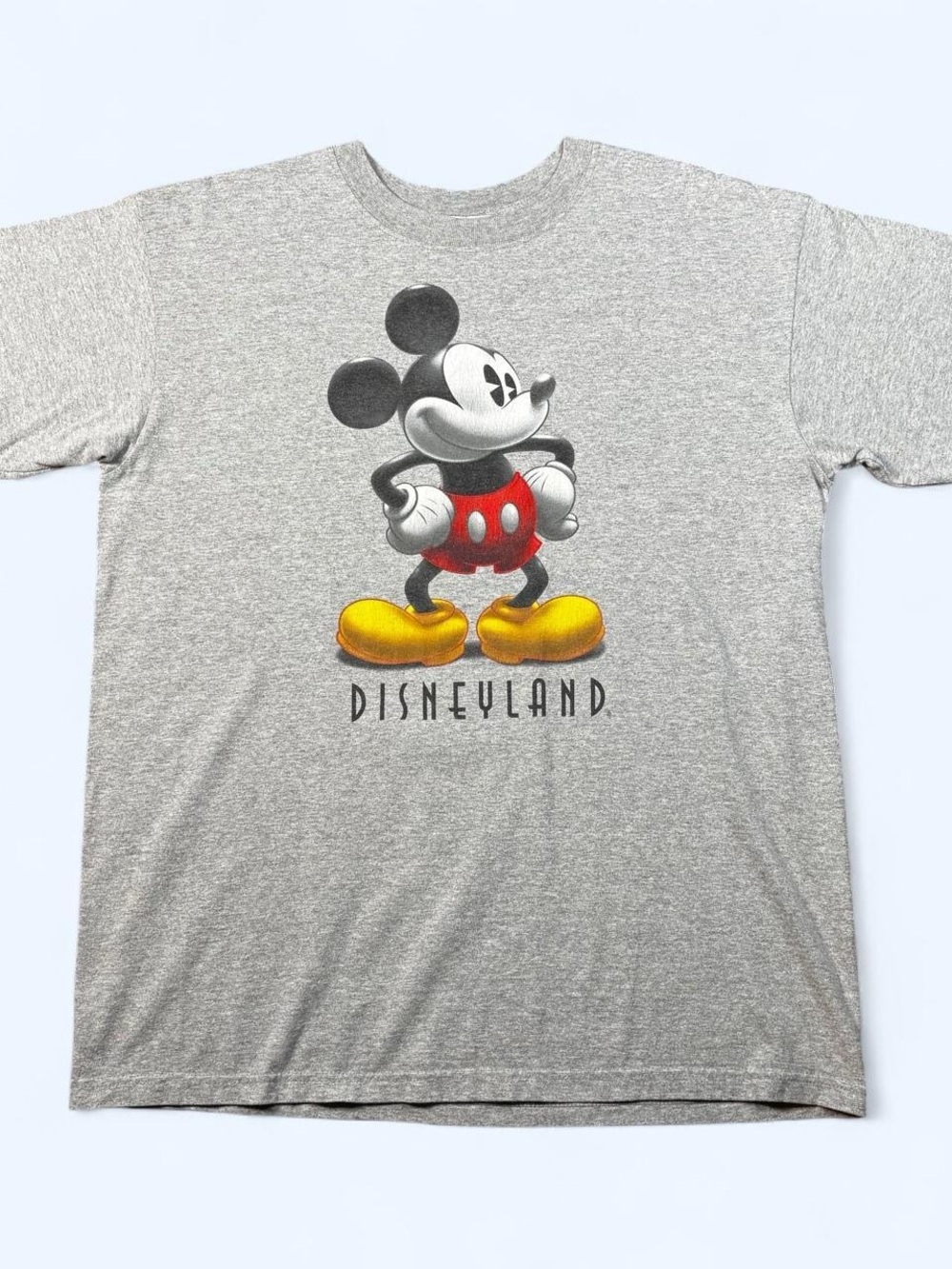 Vintage Disneyland Mickey Mouse T-Shirt Large Grey Disney Resort Anvil Cartoon